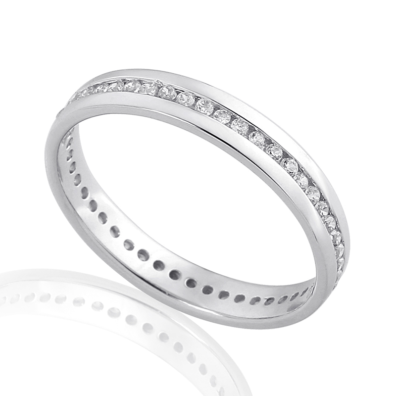 Full Eternity Ring White Gold 18 Carats - 0878626