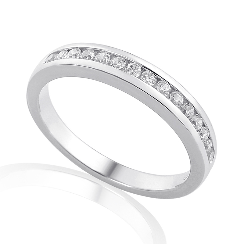 Half Eternity Ring White Gold 18 Carats - 0903449