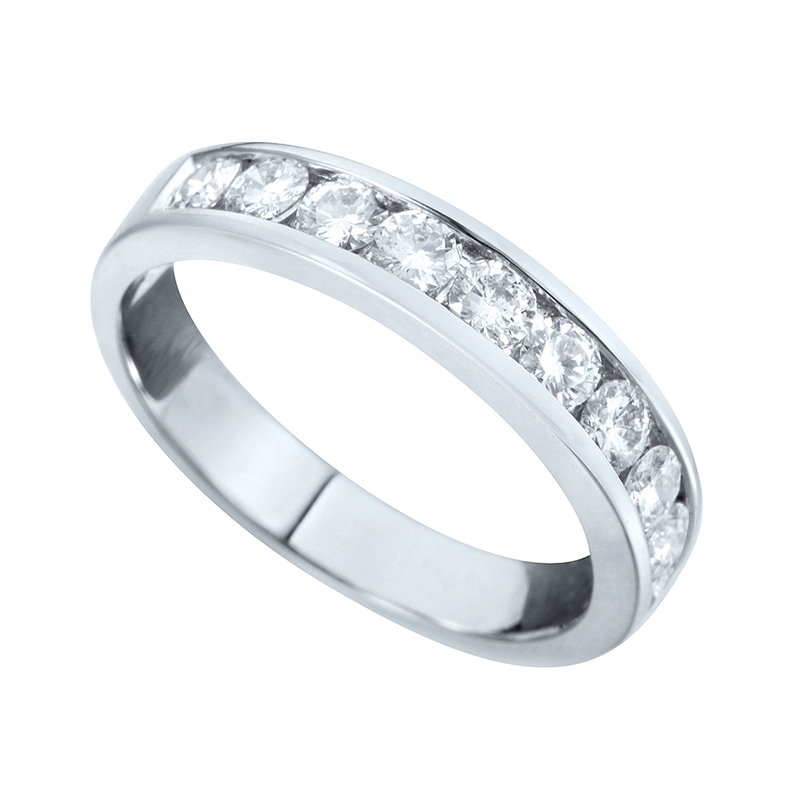 Half Eternity Ring White Gold 18 Carats - 536037
