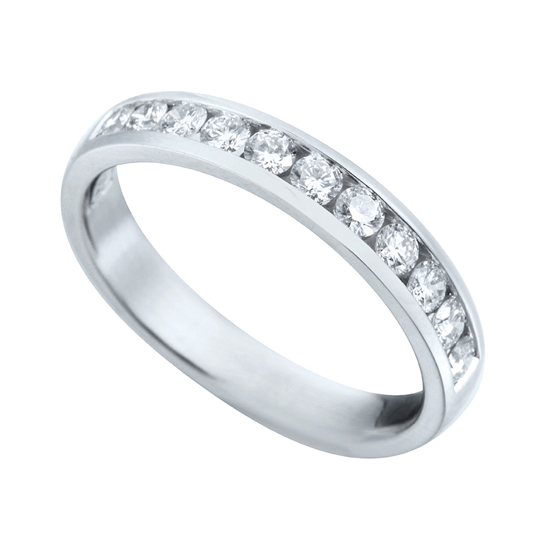 Half Eternity Ring White Gold 18 Carats - 536045