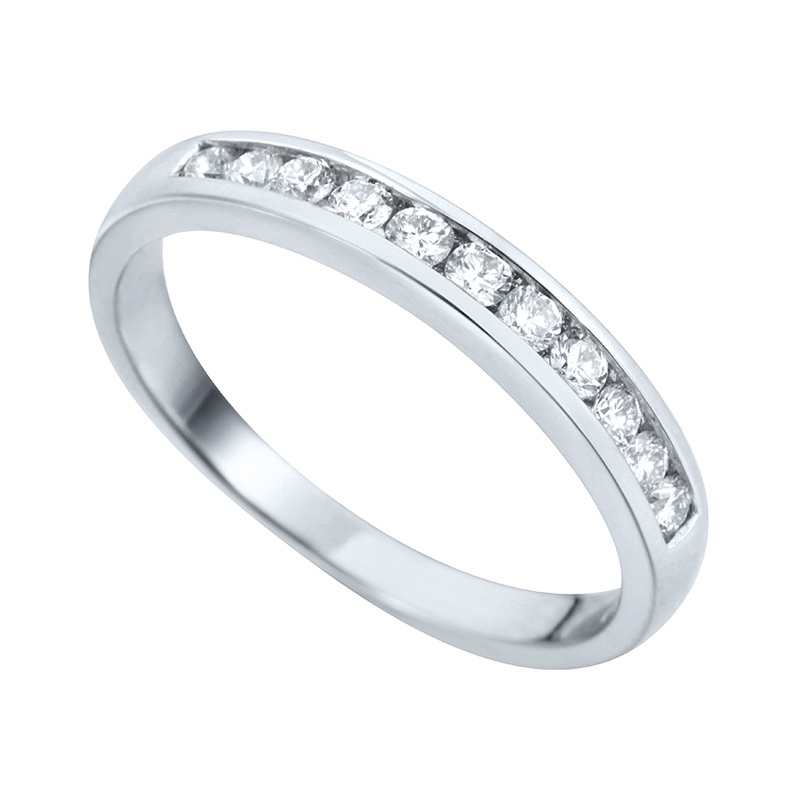Half Eternity Ring White Gold 18 Carats - 536049