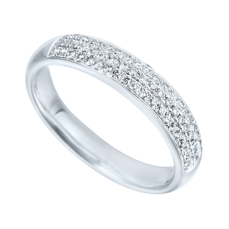 Half Eternity Ring White Gold 18 Carats - 536051