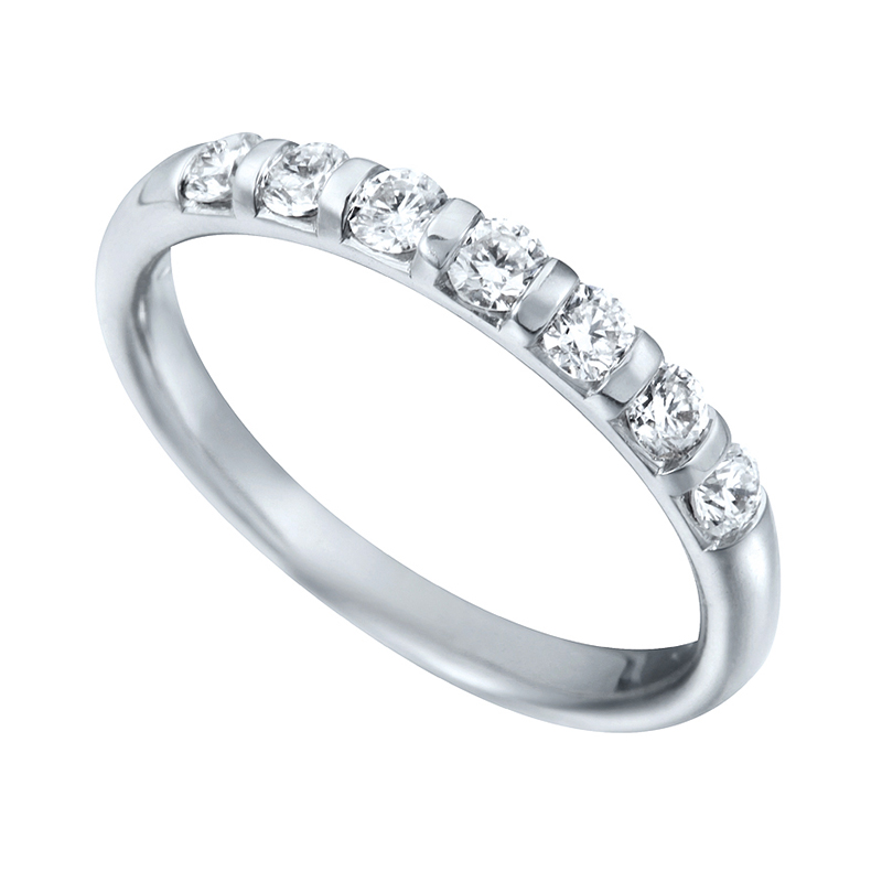 Half Eternity Ring White Gold 18 Carats - 536052