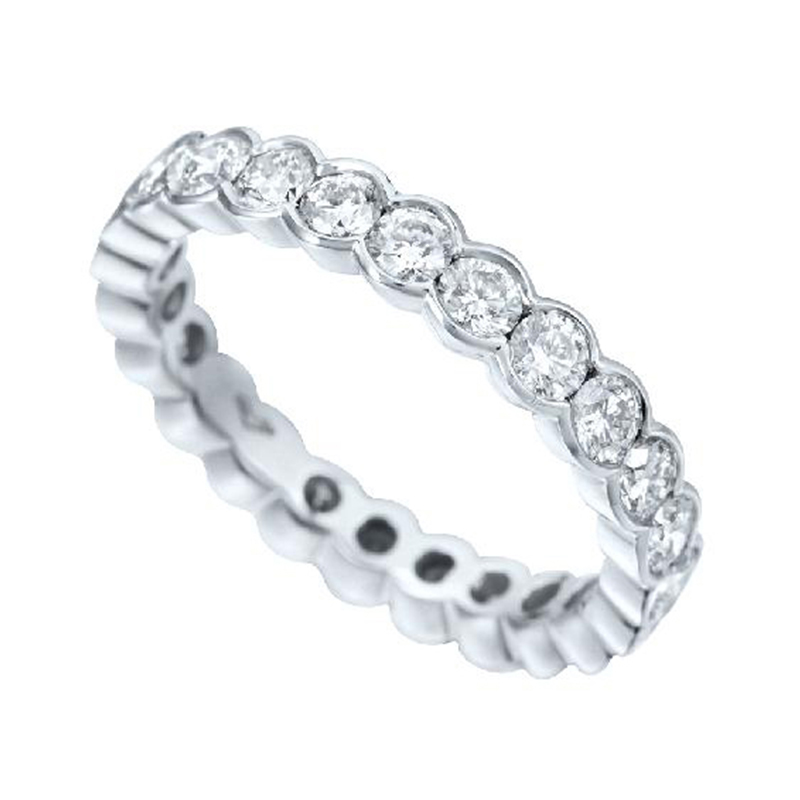 Full Eternity Ring White Gold 18 Carats - 536053