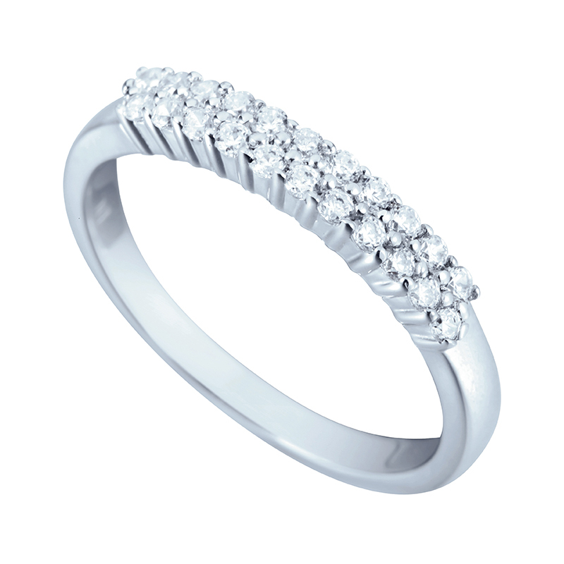 Half Eternity Ring White Gold 18 Carats - 578073