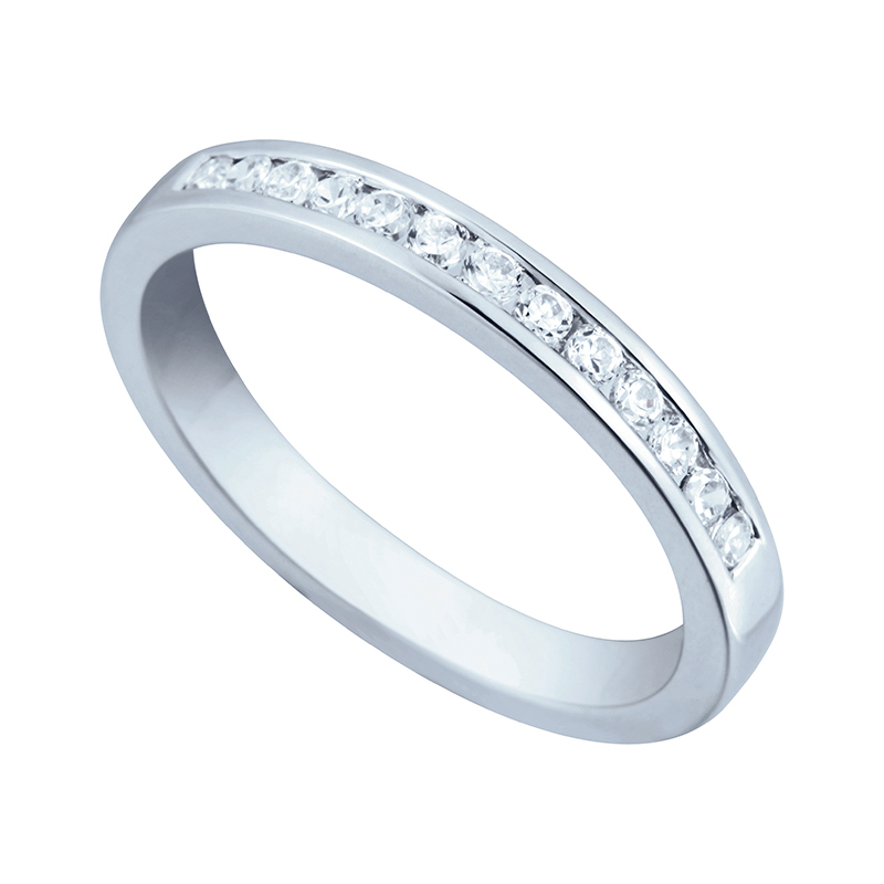 Half Eternity Ring White Gold 18 Carats - 578075