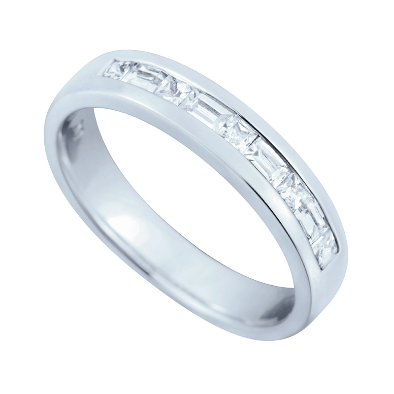 Half Eternity Ring White Gold 18 Carats - 578076