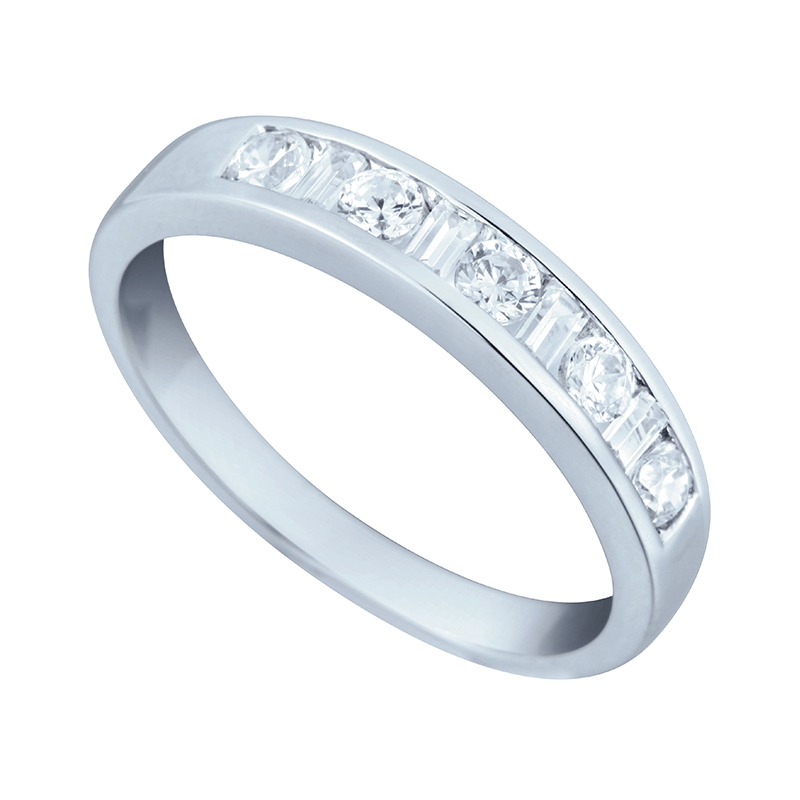 Half Eternity Ring White Gold 18 Carats - 578306