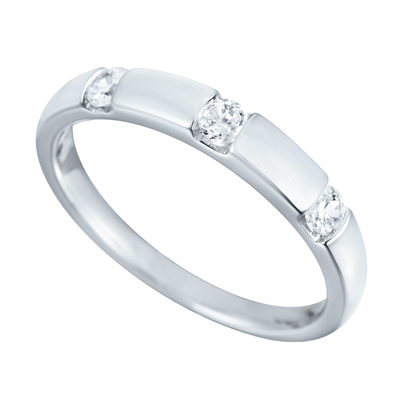 Half Eternity Ring White Gold 18 Carats - 599403