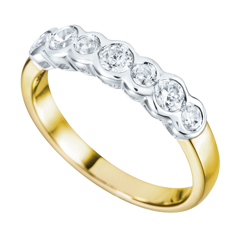 Half Eternity Ring White Gold 18 Carats - 599415