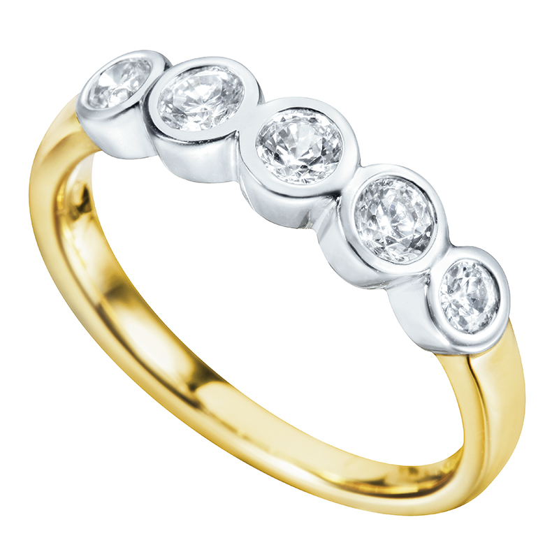 Half Eternity Ring White Gold 18 Carats - 599420