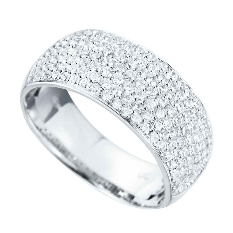 Half Eternity Ring White Gold 18 Carats - 599461