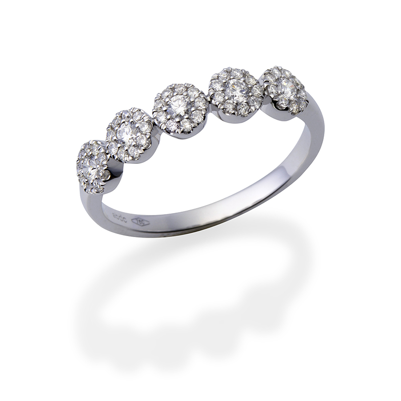 Half Eternity Ring White Gold 18 Carats - R0381D