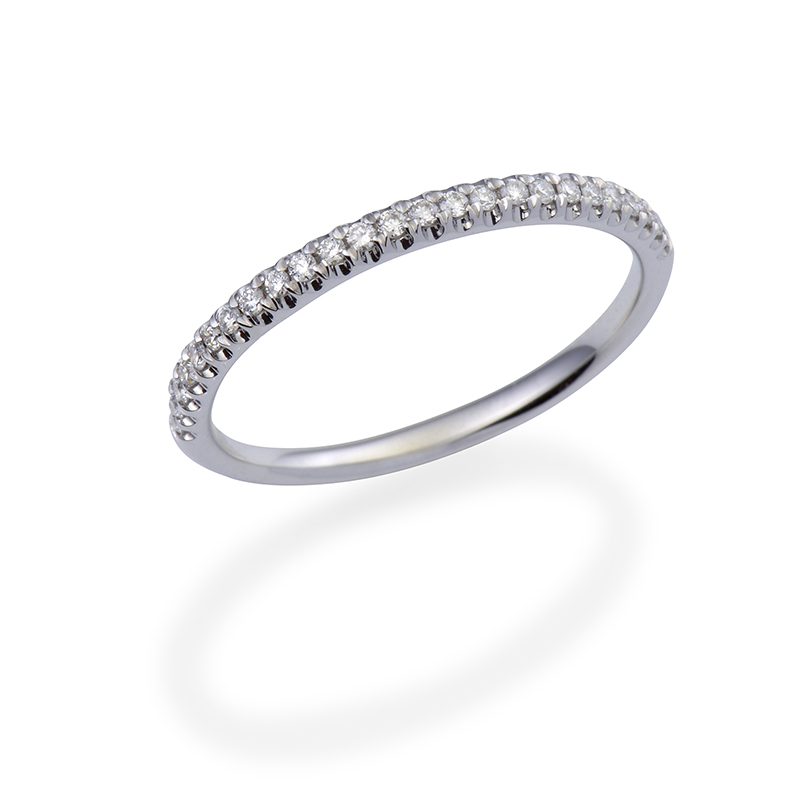 Half Eternity Ring White Gold 18 Carats - R0656D-A
